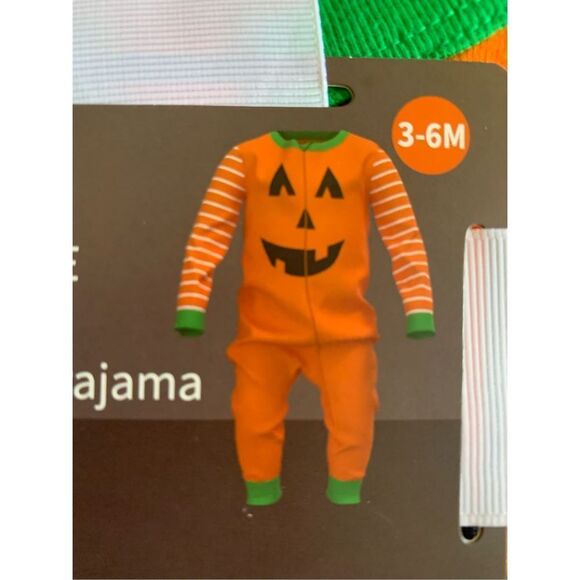 Pumpkin One Piece Sleeper 3-6mo - Picture 4 of 5